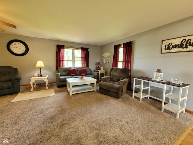 view of carpeted living room