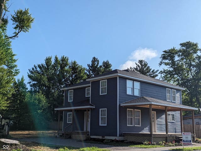 view of front of home with covered porch