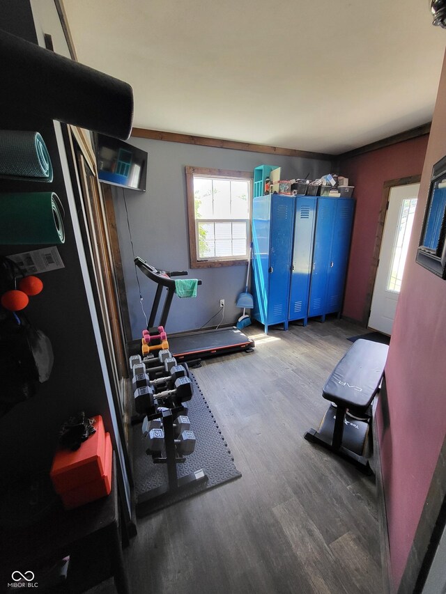 715 5th St, Covington, IN 47932 - workout area with wood finished floors and a wealth of natural light