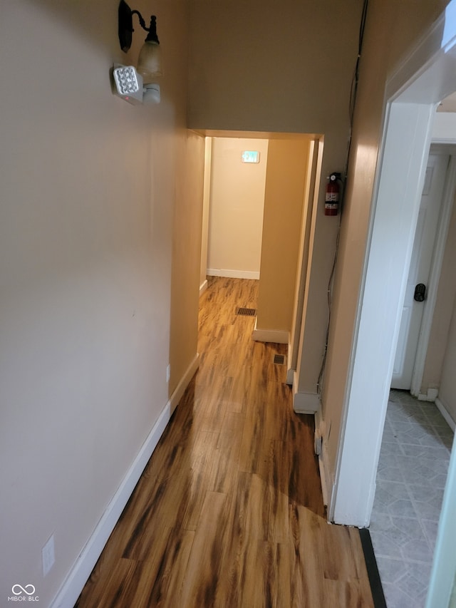 hall featuring hardwood / wood-style floors