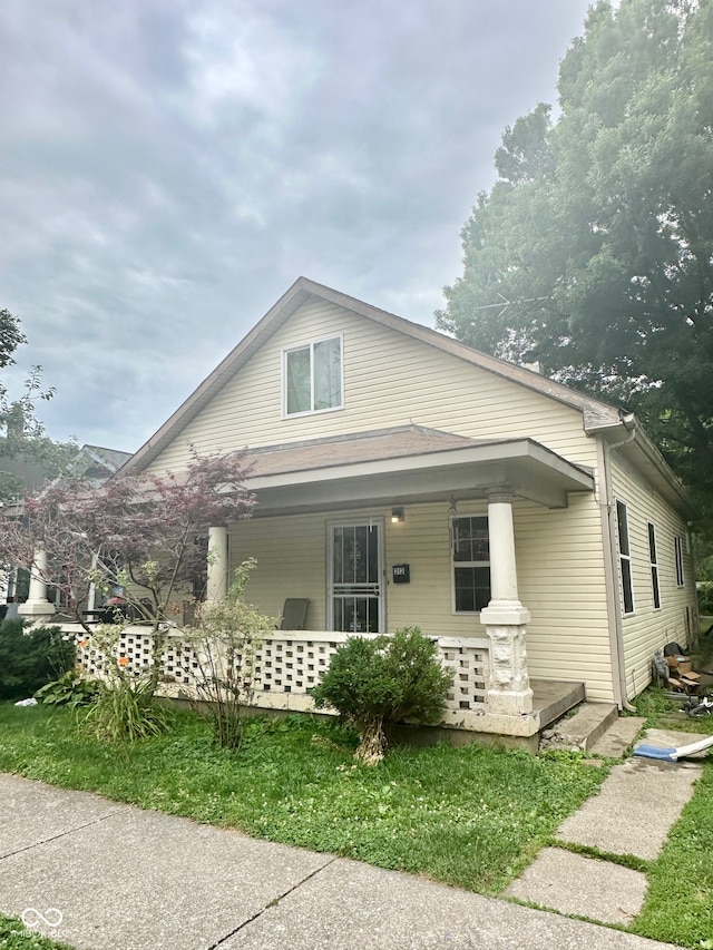 bungalow featuring covered porch