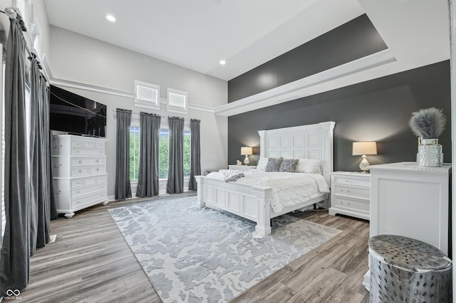 bedroom featuring light hardwood / wood-style flooring