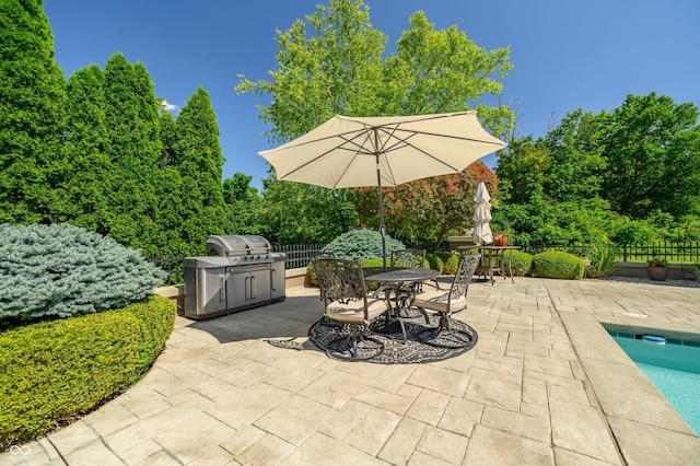 view of patio featuring area for grilling