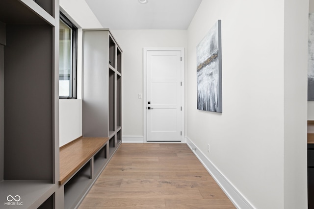 mudroom featuring light hardwood / wood-style floors