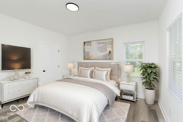 bedroom featuring hardwood / wood-style floors