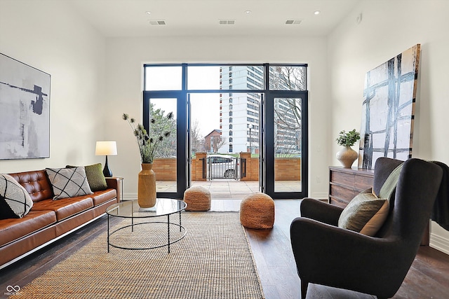 living room featuring hardwood / wood-style floors