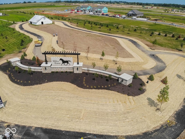 drone / aerial view with a rural view