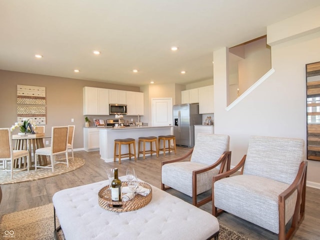 living room featuring hardwood / wood-style floors