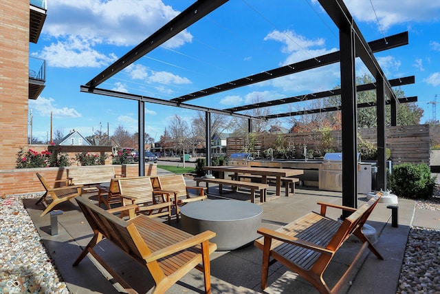 view of patio with a pergola