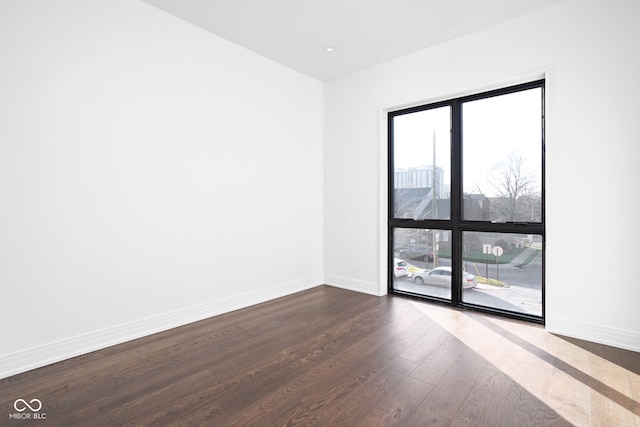 empty room featuring wood-type flooring