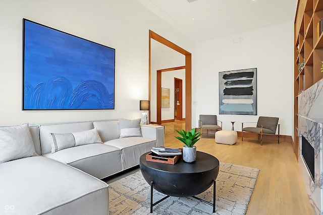 living room featuring hardwood / wood-style floors