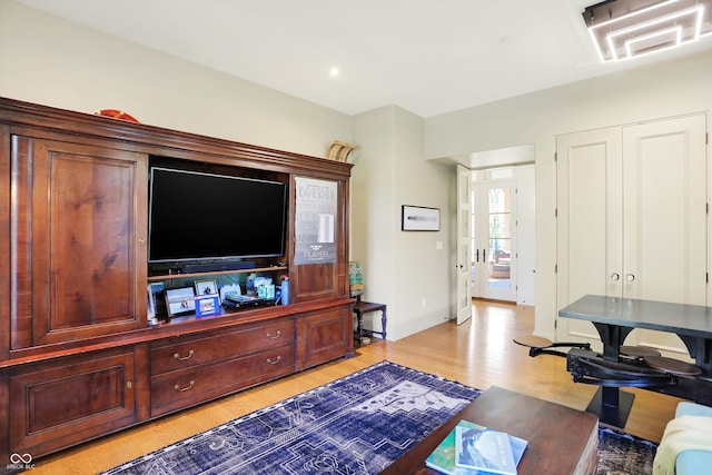 living room featuring light hardwood / wood-style floors