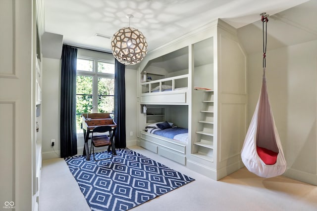 bedroom featuring carpet flooring