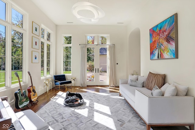 interior space with french doors and a wealth of natural light