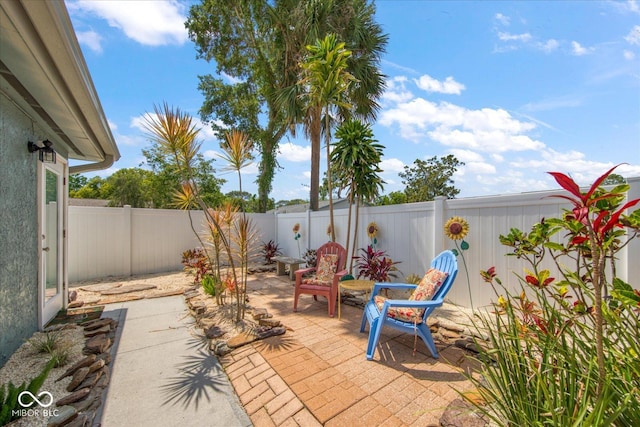 view of patio / terrace featuring a fenced backyard