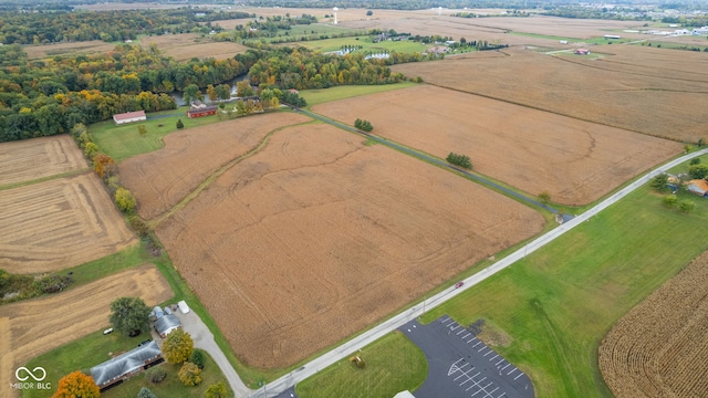 aerial view featuring a rural view