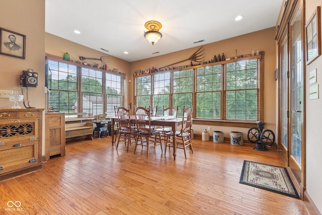 dining room featuring light hardwood / wood-style flooring