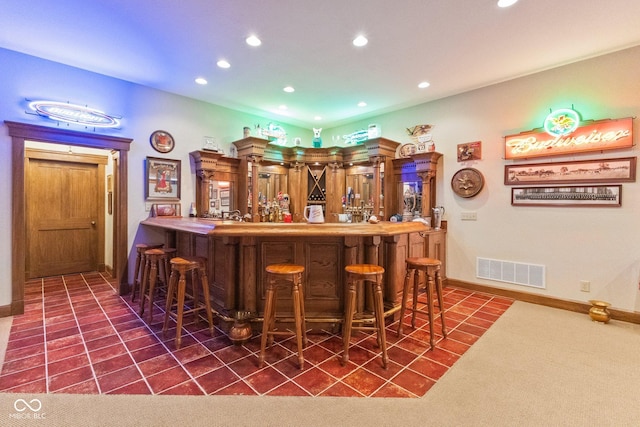 bar with dark carpet