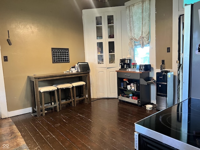 office space featuring dark hardwood / wood-style floors