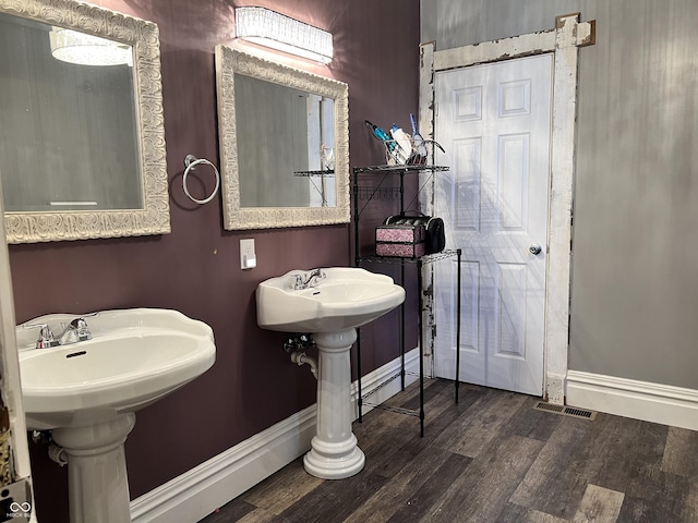 bathroom featuring hardwood / wood-style floors