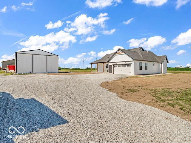 exterior space featuring a garage