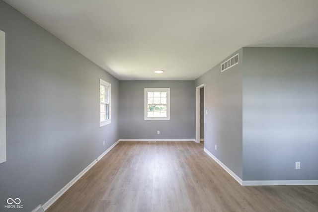 empty room featuring light hardwood / wood-style flooring