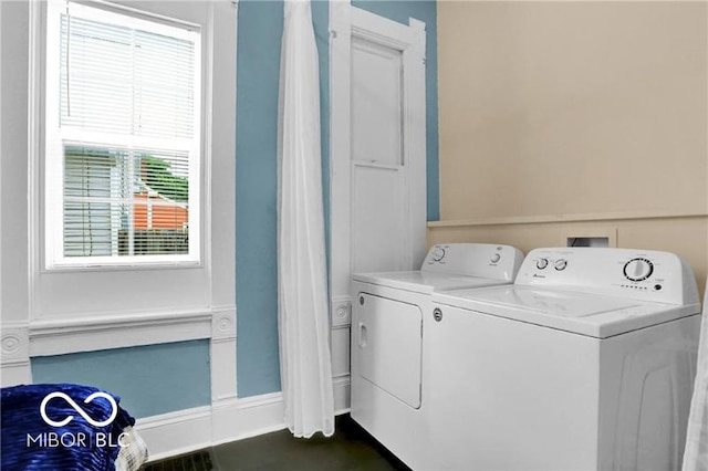 laundry area featuring separate washer and dryer and washer hookup