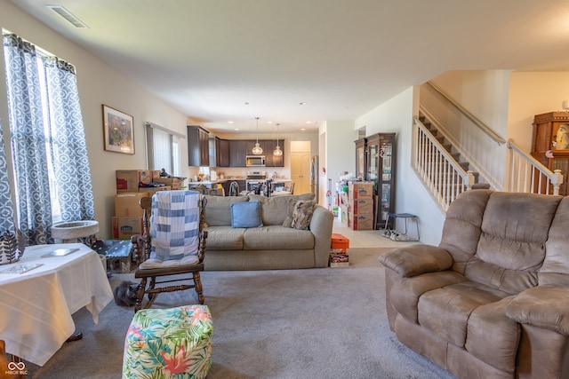 view of carpeted living room