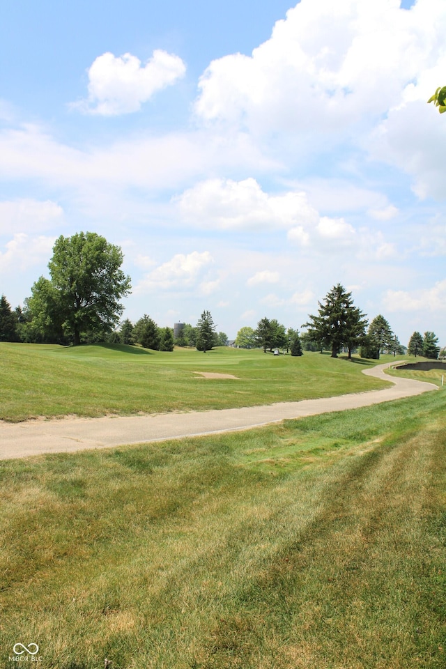 view of property's community featuring a yard