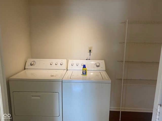 laundry room with washer and dryer