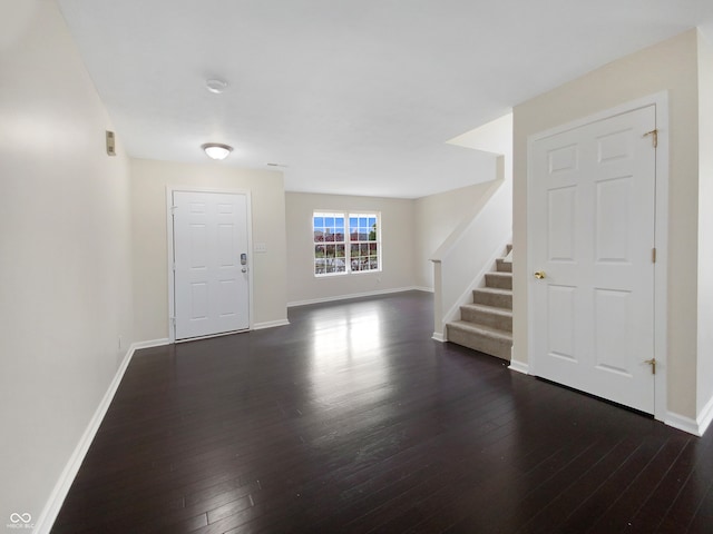 interior space featuring dark hardwood / wood-style floors