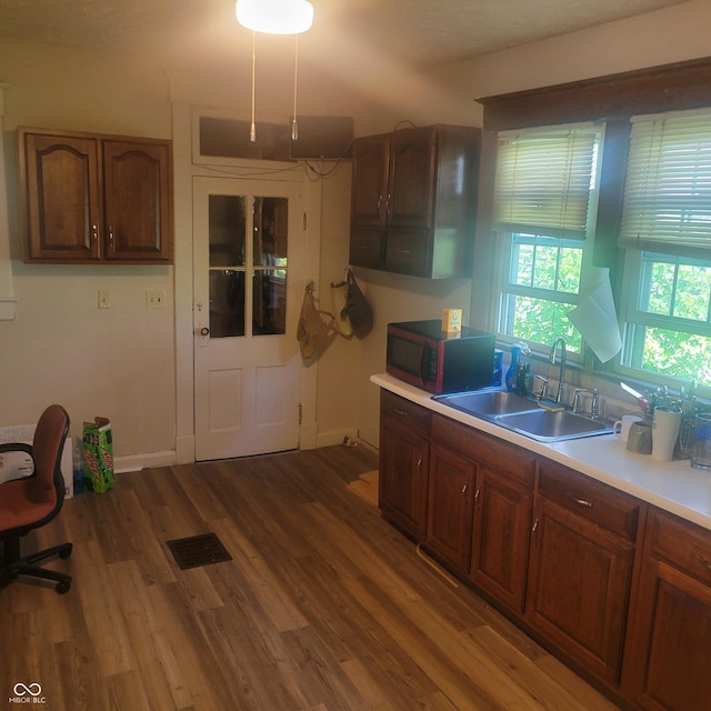 kitchen featuring sink and wood-type flooring