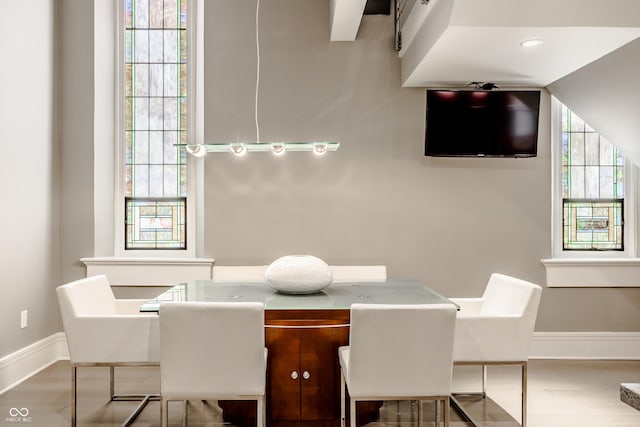 dining room featuring wood-type flooring