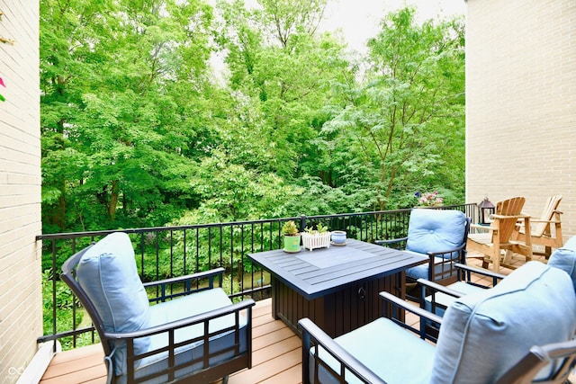 deck featuring an outdoor living space