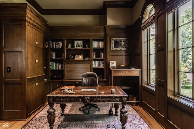 841 Alverna Dr, Indianapolis, IN 46260 - home office with ornamental molding and wood finished floors