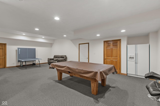 game room featuring carpet floors and billiards