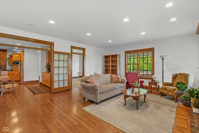 living room featuring light hardwood / wood-style flooring