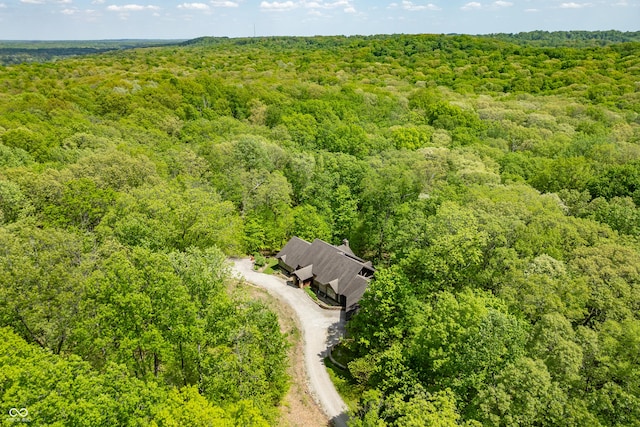 aerial view with a forest view