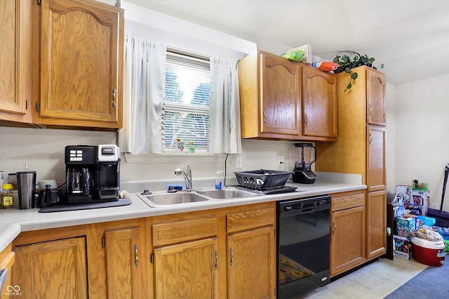 kitchen with sink and black dishwasher