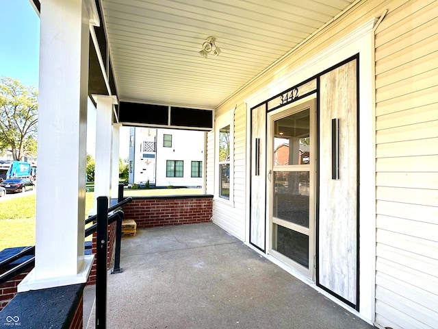 view of patio featuring covered porch