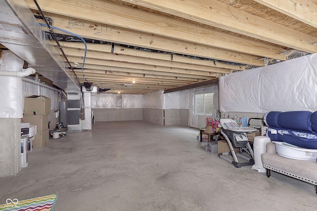 basement featuring water heater