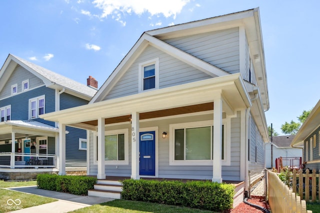 view of front of house with covered porch