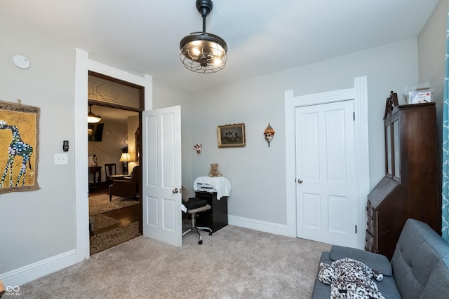 office featuring light colored carpet