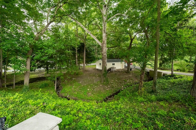 view of yard featuring an outdoor structure