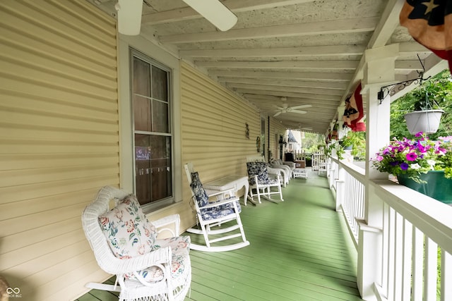 wooden deck featuring a porch