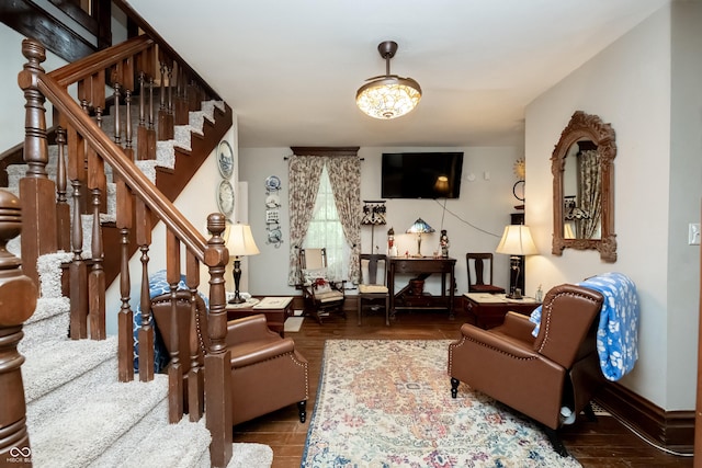 sitting room featuring hardwood / wood-style flooring