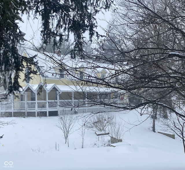 view of snowy exterior