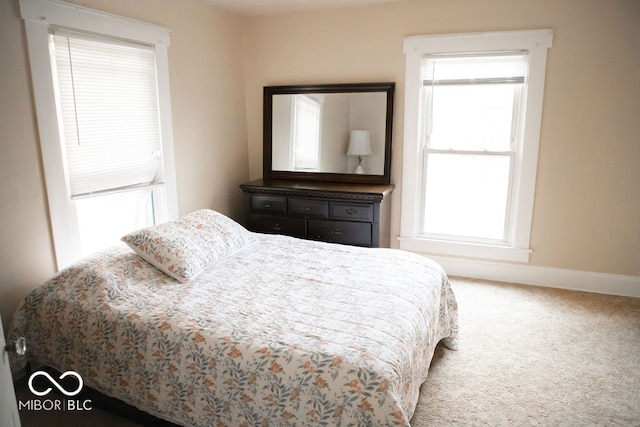 bedroom with carpet floors