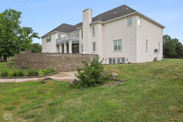 8292 S State Road 39th Rd S, Clayton, IN 46118 - back of house featuring a chimney and a lawn