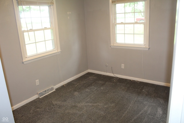 carpeted empty room featuring a wealth of natural light